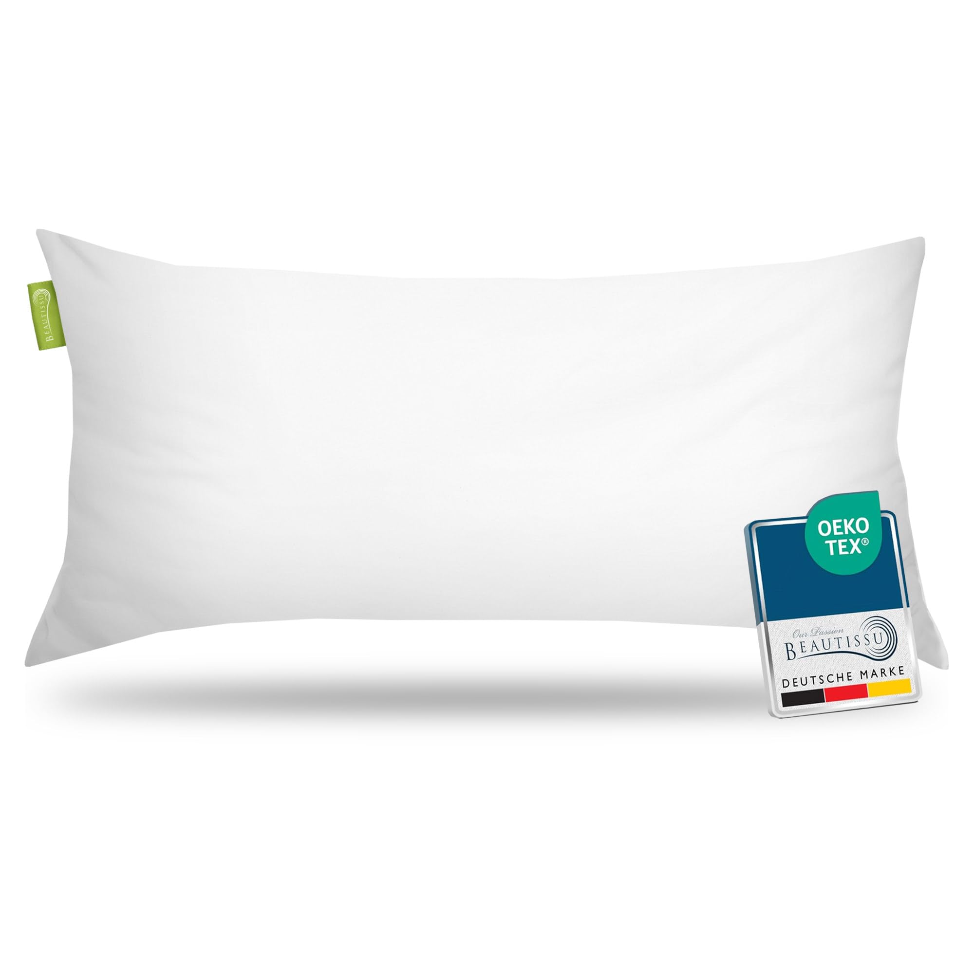 Beautissu Allergiker Kopfkissen 40x80 cm – Mikrofaser Steppkissen 800g Weiche Füllung – 60° Waschbares Schlafkissen Oeko-TEX – Pillow Kissen 40x80 – Sofa Deko Polster Kissen Bett BeauNuit NK