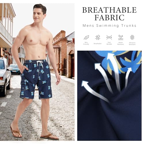 Image of Mens Swimming Trunks Swim Trunks Quick Dry Swim Shorts with Mesh Lining Funny Swimwear Bathing Suits