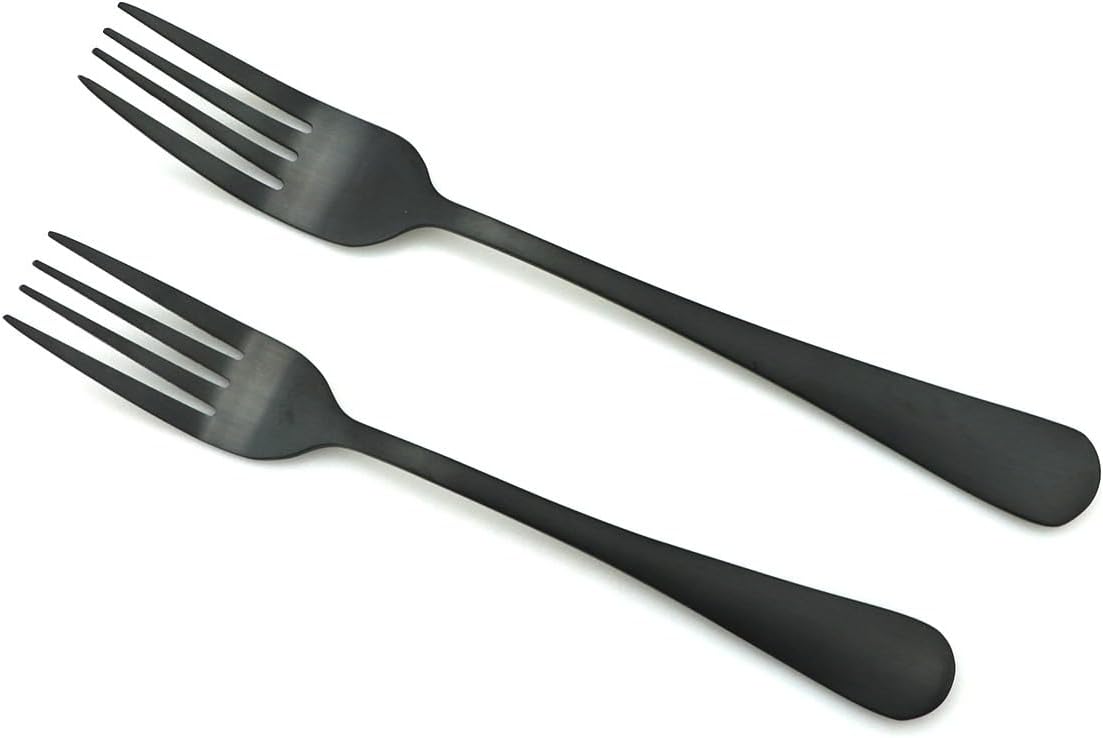 Silverware Flatware Set, 4/16/24/32/40/48 Pieces Matte Blue Steak Knives, Forks, Spoons, Stainless Steel Spoons, Main Meal Knives And Forks, Dessert Spoons, Fruit Forks (Color : Black, Si