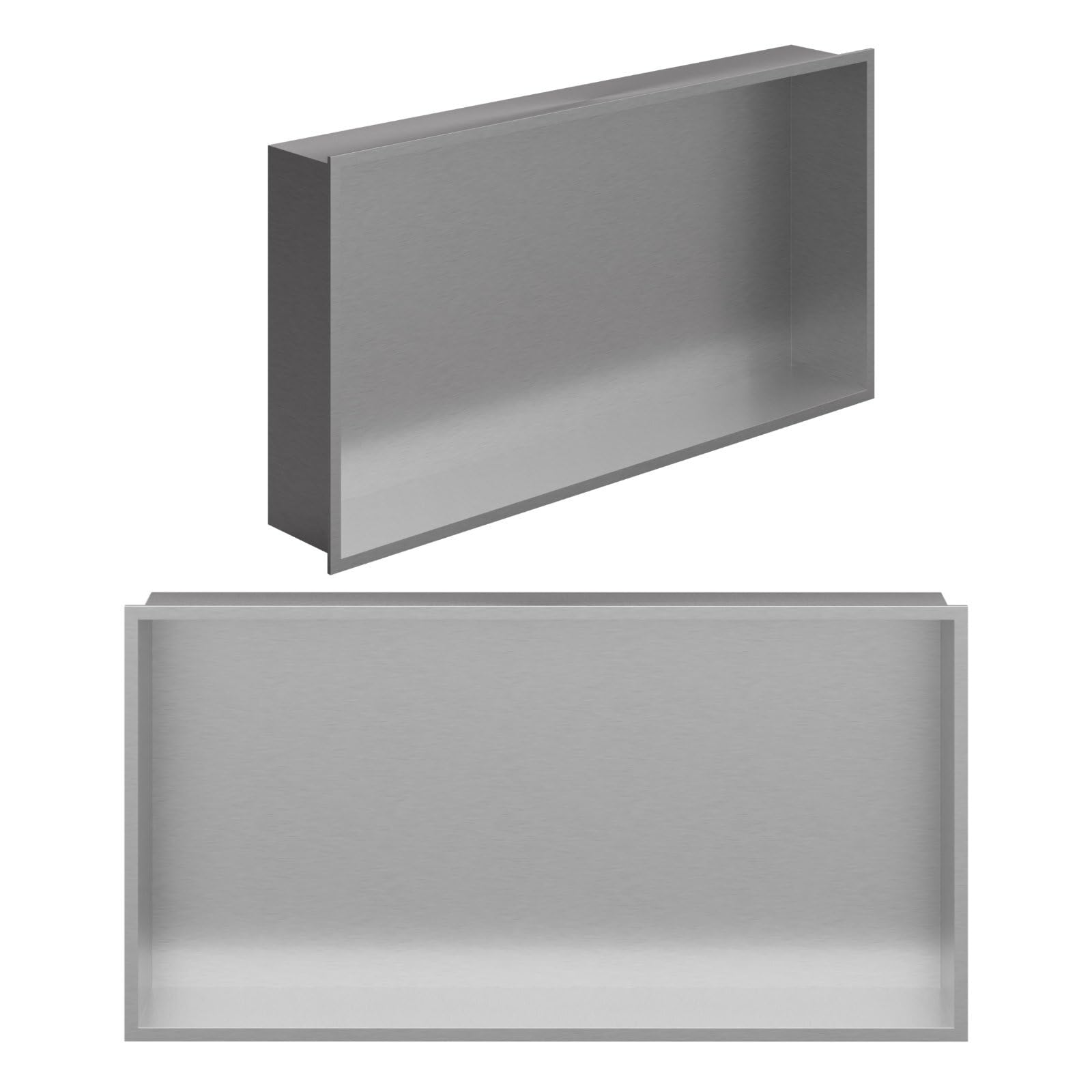 Cuccia per doccia in acciaio inox spazzolato 60x30 cm montaggio a incasso
