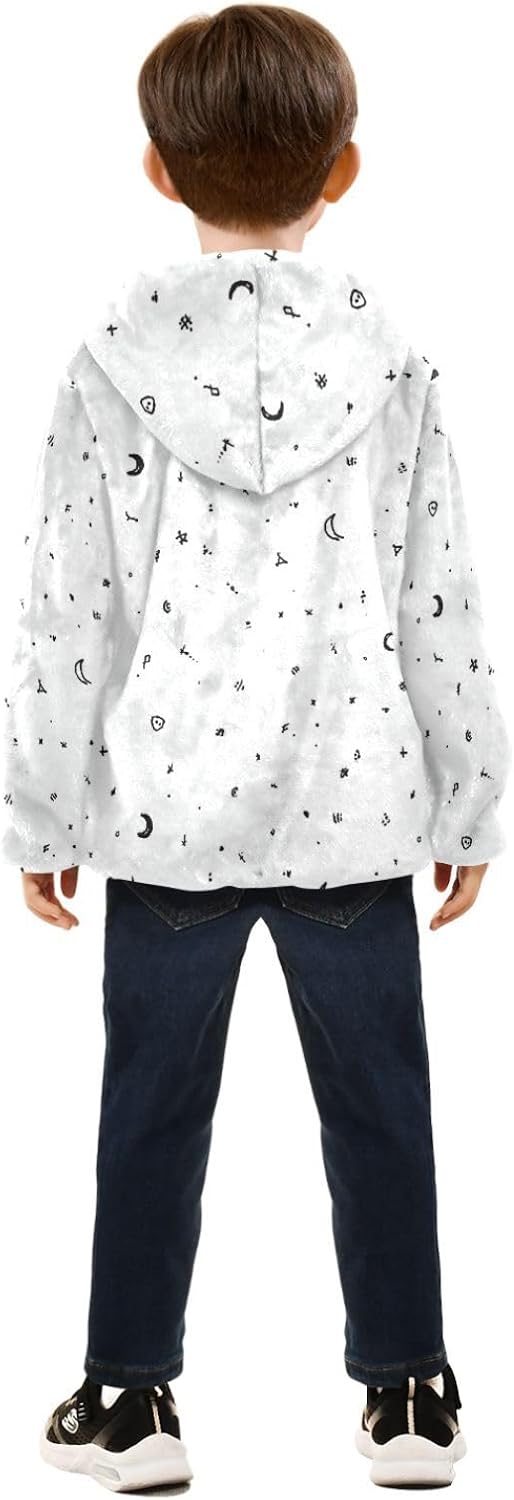 Black Moon and Star Toddler Soft Jackets Outerwear Warm Baby Boys Clothes 3T