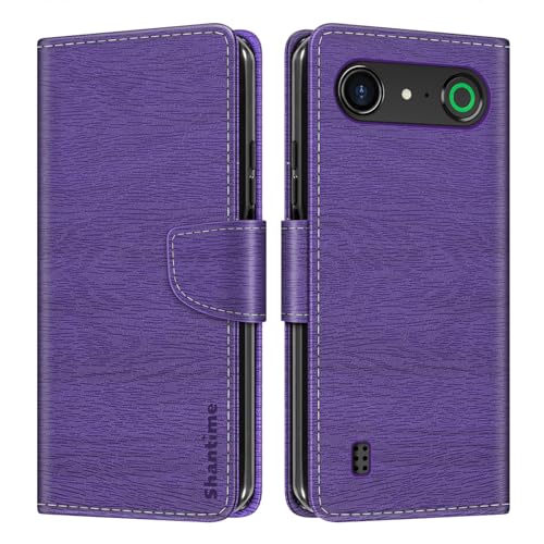 Shantime Étui Portefeuille Cuir Compatible avec Doro Aurora A10, Housse Colorée Rabat avec Cartes, Fermeture Aimantée Protection Totale(Violet)