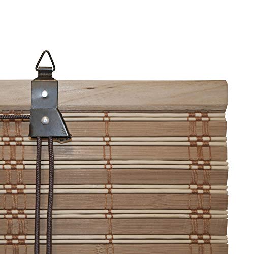 image for ALEKO BBL23X64BR Light Brown Bamboo Roman Wooden Roll Up Blinds Light 