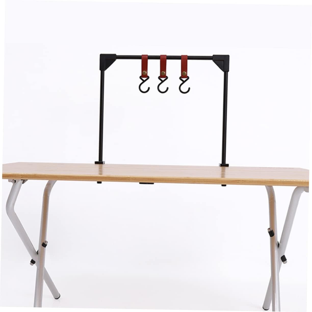1set Versatile Black Desktop Light Hanger for Camping Aluminum Alloy Hook for Outdoor Use Compact and Easy to Store Camping Supplies