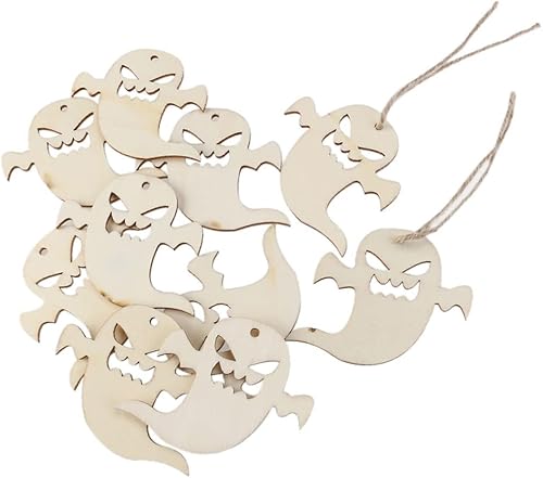 Miniatura 6 de Homoyoyo 10 adornos de Halloween para manualidades, decoración de Halloween, decoración de Halloween, patrón de fantasma, colgante, Snicker