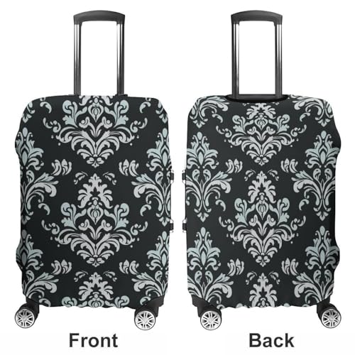 Damask Pattern Luggage Cover, Washable Elastic Suitcase Cover Protector Fit 18-32 Inch Luggage3