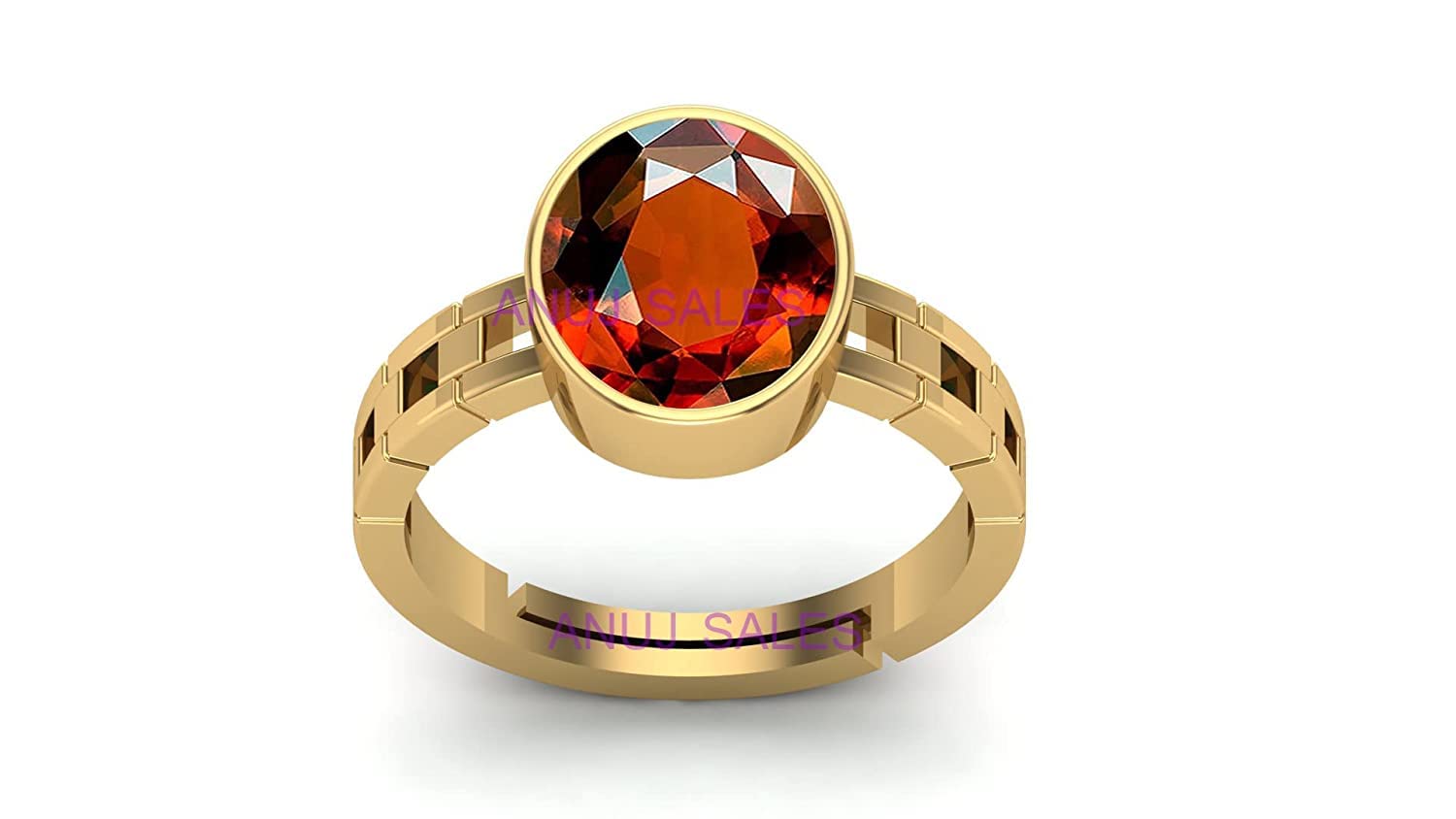 anuj sales 13.25 Ratti Natural Gomed Stone Astrological Gold Ring Adjustable Gomed Hessonite Astrological Gemstone for Men and Women (Lab - Tested)-picture-29