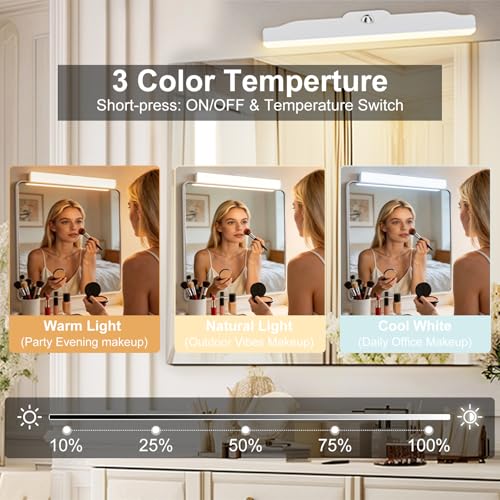 Rechargeable Vanity Mirror Lights, Magnetic Stick On Makeup Lamp Cordless - image 3