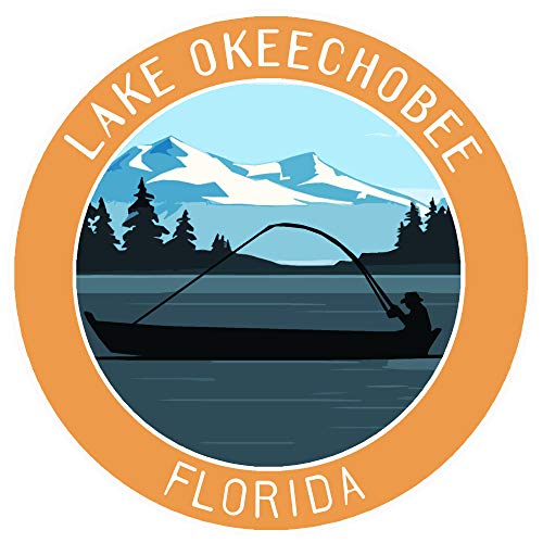 Bass Fishing Lake Okeechobee Florida Vinyl Printed Die-Cut Decorative Auto Decal Sticker Appliques ~...