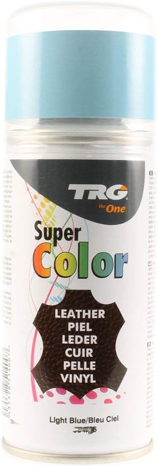 TRG The One - Tinte en Spray para calzado de Piel y Piel Sintética | Ideal para Restaurar o cambiar el color de Zapatos de Piel | Super Color #334 Azul Claro, 150ml