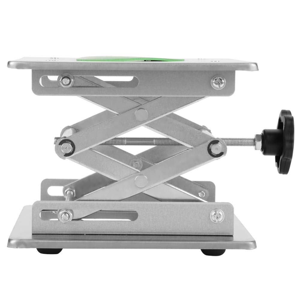 Walfront Sollevatore Laboratorio, 200 * 200mm in Acciaio Inox, Piattaforma di Sollevamento Laboratorio, Altezza Espandibile 80mm a 280mm, Peso Supportato 1782 g