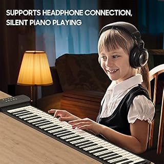 Btuty Piano numérique à 49 touches flexible avec haut-parleur intégré, 16 tonalités, 6 démonstrations, prend en charge l’enregistrement, prise casque de sustain silencieuse, roulée à la main, clavier - Les Beatles, Paul McCartney, John Lennon, RIngo Starr, George Harrison Btuty Piano numérique à 49 touches flexible avec haut-parleur intégré, 16 tonalités, 6 démonstrations, prend en charge l'enregistrement, prise casque de sustain silencieuse, roulée à la main, clavier – Image 3