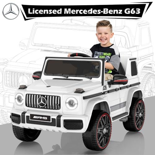 Image of ANPABO 12V 7AH Licensed Mercedes-Benz G63 Electric Car for Kids,Ivory White