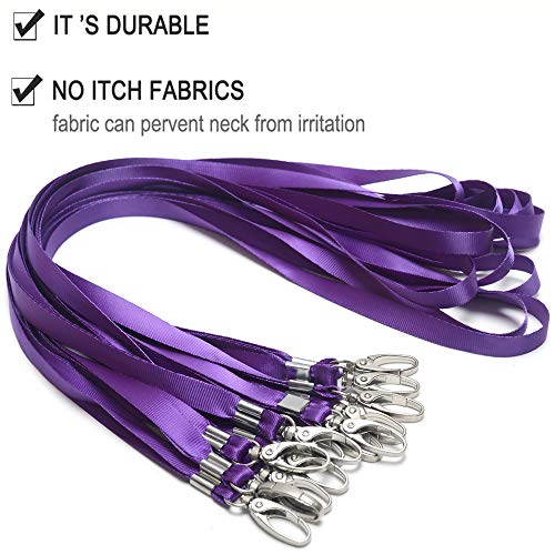50 Pcs Lanyards Purple Lanyard For Id Badges Nylon Lanyard Bulk Clip Swivel Hook For Office Id Badges Key Chains #TOP3