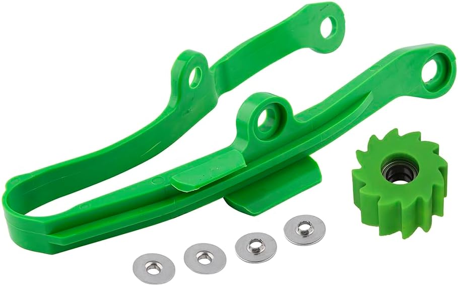 Swingarm Chain Slider Guide w/Bottom Roller For Kawasaki KX250F KX450F KLX450R (Green)