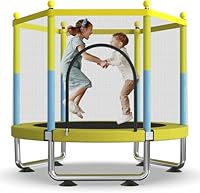 60-Zoll-Trampolin für Kinder ab 3 bis 8 Jahren, für Innen- und Außeneinsatz mit Sicherheitsnetz - Trampolin für Kleinkinder und Babys - Geschenke für Jungen und Mädchen