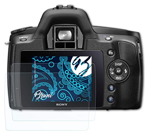 Bruni Screen Protector compatible with Sony Alpha a290 DSLR-A290 Protector Film, crystal clear Protective Film (2X)