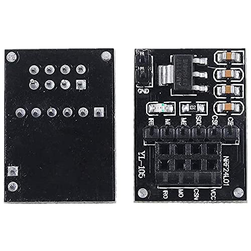Lanko Lot de 2 modules émetteurs-récepteurs RF NRF24L01+PA+LNA avec antenne SMA 2,4 GHz 1100 m + module sans NRF24L01 pour