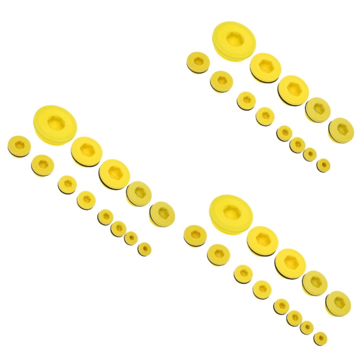 39pcs Hydraulic Threaded Sealing Hole Plugs Pom Socket Screw Caps for Leakproof Performance Assorted Including for Hydraulic Systems