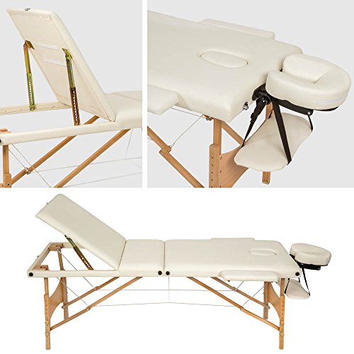 TecTake Table de massage 3 zones pliante cosmetique lit de massage portable + housse de transport - diverses couleurs au choix - (Beige | No. 401465) TecTake Table de massage 3 zones pliante cosmetique lit de massage portable + housse de transport - diverses couleurs au choix - (Beige | No. 401465)