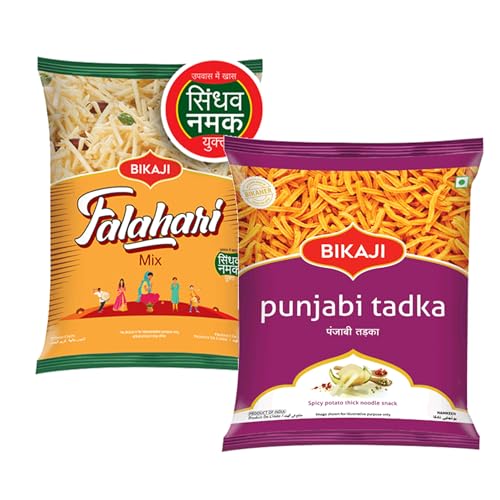 Bikaji Falhari Mix & Punjabi Tadka Combo – 400g | Ready to Eat Indian Namkeen | Spicy Crunchy Tea-Time Snack, Bar Snack & Party Mix | Authentic Indian Munchies for Sharing & Everyday Snacking