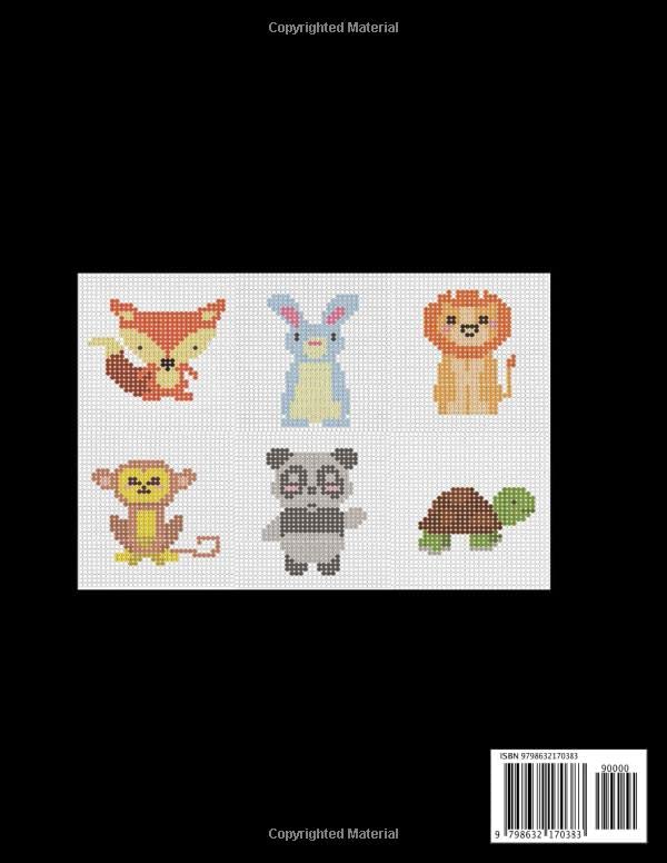 Pixel Coloring Book: Easy Pixel Color by Number Activity Book with Zoo Animals for Kids - Unique Funny Pixel Art Gift for Birthday Christmas Easter for Boys & Girls image 2