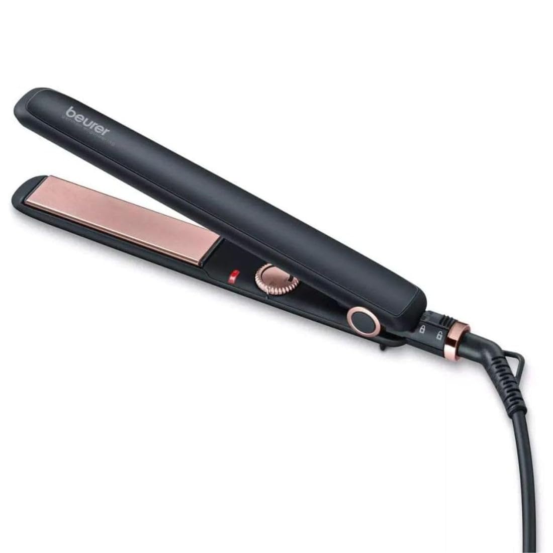 Beurer HS 30 - Plancha de cabello, color negro y cromado