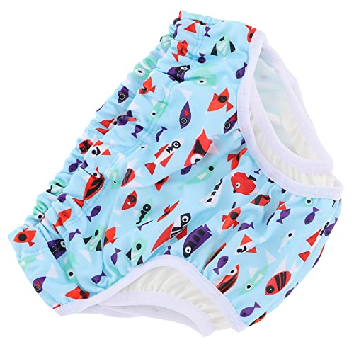 Abaodam de natación para pequeños revestimientos pequeño pañal bañador reutilizable bañador pañal reutilizable traje de baño de bebé lona alquitranada Sky-blue