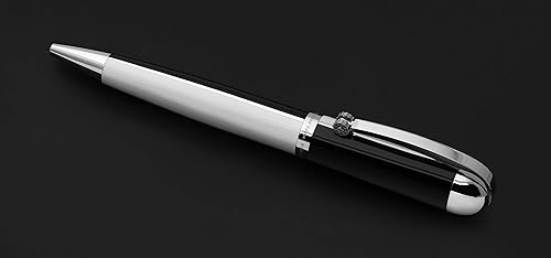 Miniatura 4 de Xezo Bolígrafo ejecutivo Visionary de latón y aluminio, esmaltado a mano en color blanco y negro. Edición limitada de 500. Colores Art Deco