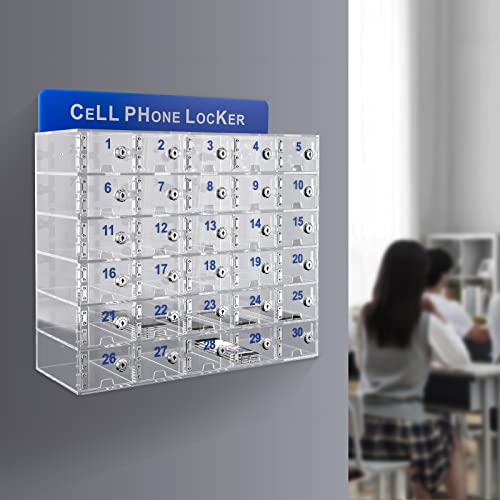 Caja de seguridad para teléfono celular de pared con 30 ranuras de acrílico 5
