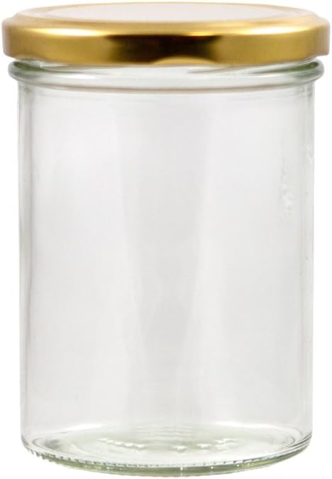 Large Quality Glass Jam Jars 435ml Bonta Jars, Perfect for Chutney and Pickles, Pack of 6