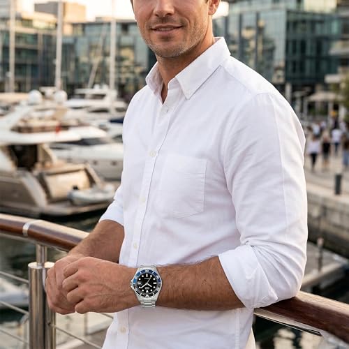 Image of Q&Q Men's Analog Stainless Steel Watch | Black Dial with Date Window | Non-Rotating batgirl Bezel | Silver Stainless Steel Strap | 50M Water Resistant | Stylish Casual & Formal Wrist Watch for Men - A49A-002PY