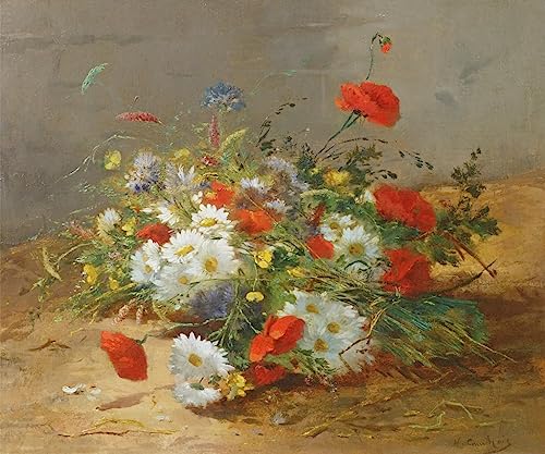 Tableau Eudes de fleurs par Eugène Henri Cauchois impression d'art sur toile 60x90cm
