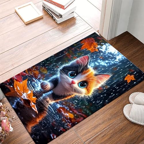 Tapis de salon chat 3D lavable et antidérapant pour chambre - 4
