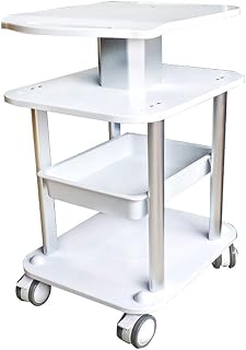 AUNEVN Movable Hand Trucks Kitchen Storage Trolley Portable Pedestal Rolling Cart,Beauty Salon Small Bubble Instrument Storage Trolley,50Kg Load,Easy to Install/Silver/38X48X69Cm