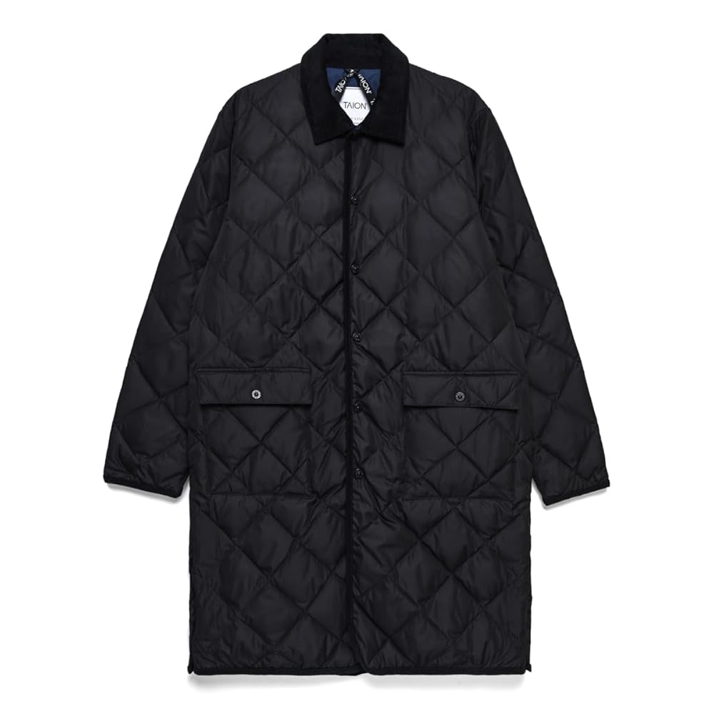 【TAION】パイピングバイカラーロングダウンコート M 楽天市場】【公式】TAION（タイオン）シティ パイピングカラー