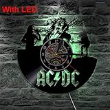 lp rocky iv  SOKIMI ACDC Rock Band Wand Vinyl Uhr Led Wandbeleuchtung Farbwechsel Vintage LP Rekord Dekor Handgefertigte Licht Haus dekorative,Withlights
