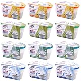 SET 12 vaschette 400 ml assorbi umidità profumate AGRUMI - ALOE VERA - MUSCHIO BIANCO - TALCO anti odore muffa deumidificatore sali per bagno cucina camper roulotte ripostiglio dispensa armadio