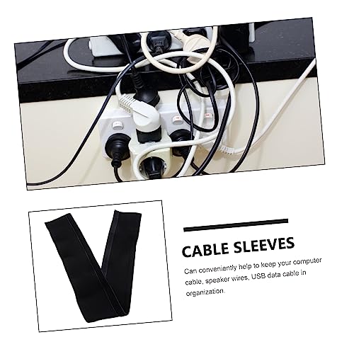 Cable Management Sleeve para cables de computadora, organizador de cables flexible de neopreno para escritorio, ocultador de cables bajo escritorio, negro miniatura 2