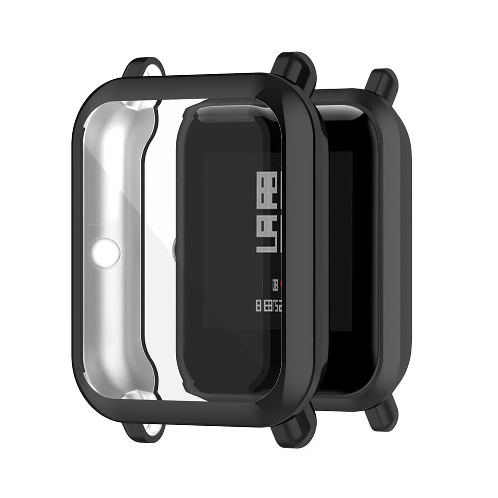 Rc-Z Screen Protector Case for Amazfit GTS 2 Mini Bip U Pro Smart Watch 2-Pack Soft TPU Ultra-Thin