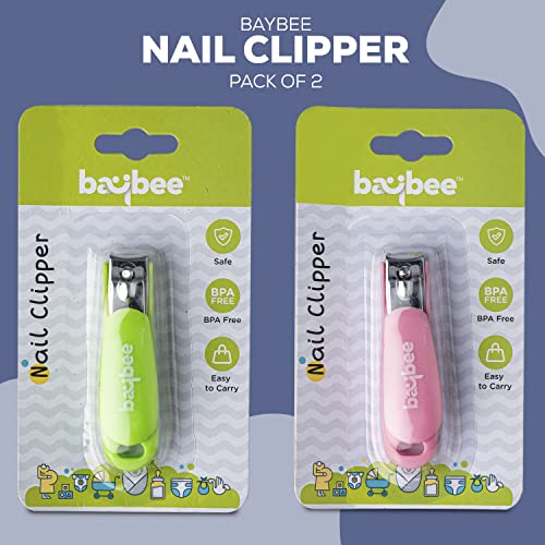 Image of Baybee Baby Nail Clipper, Safety Nail Cutter for New Born Babies Infant Toddler, Manicure Pedicure Care | Baby Nail Cutter Clipper Care | Nail Clipper for New Born Baby (Pack of 2)