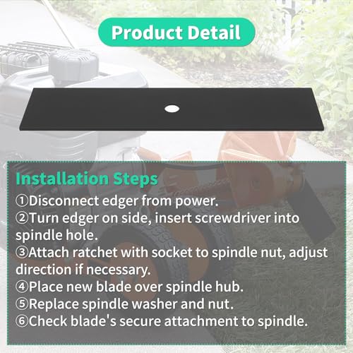 IDEASURE 9" x 2" Universal Edger Blades (1/2" Center Hole) Compatible with Mclane & Power Trim Edgers, King O Lawn Edgers, Tru-Cut Edgers, Replaces 2059-9 375-360 40-130 03789800, 36 Pack by IDEASURE - Used condition - Image 6