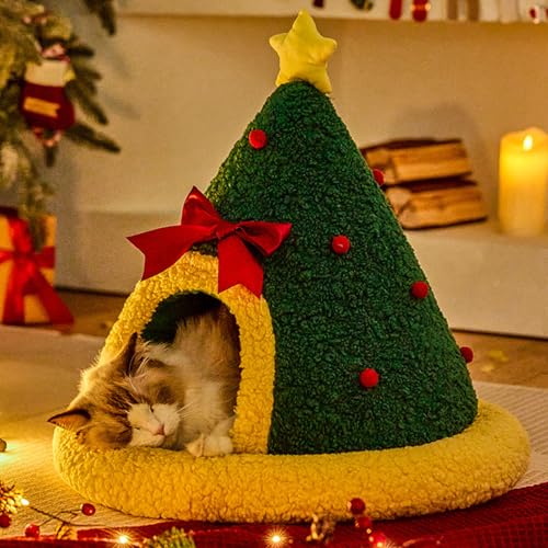 Abri de Noël pour chien et chat avec coussin amovible pour l'hiver - 7
