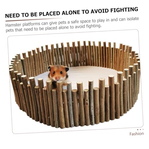 ibasenice Holzzaun Spielzeug für Hamster Chinchilla aus Naturbelassenem Holz 30cm Multifunktionaler Haustier Zaun Käfigzubehör für Kleintiere