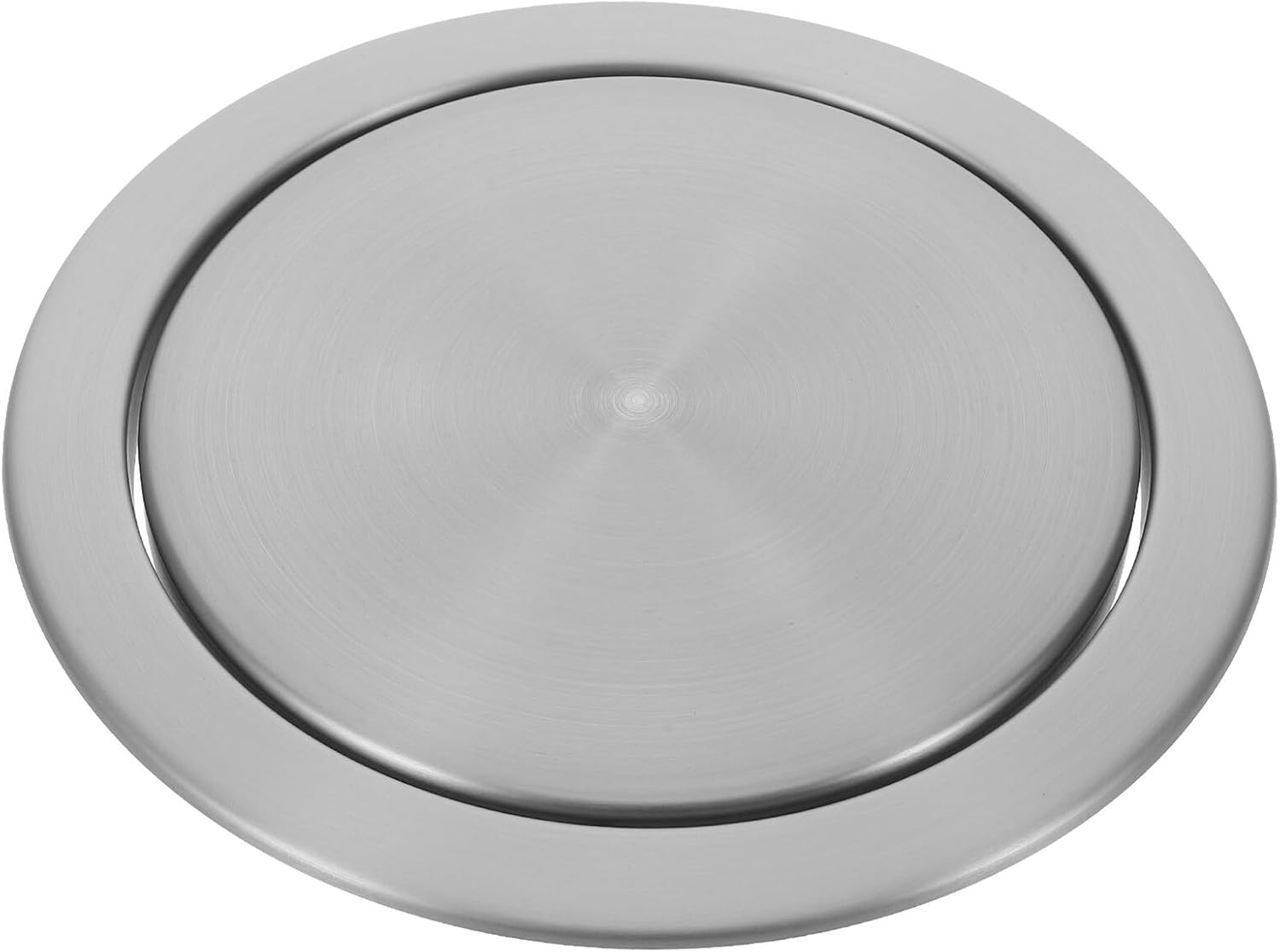 Balacoo Built-in Countertop Trash Can Lid with Stainless Steel Embedded Swing Cover, Recessed Garbage Bin Lid for Kitchen and Bathroom Use, 430 Stainless Steel round Small Size, Gunmetal