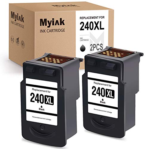 MYIK Remanufactured Ink Cartridge Replacement for Canon PG-240XL 240XL 240 to use with PIXMA MG3620 TS5120 MX532 MG3520 MG4220 MX472 MX432 MG2220 MG3122 MG3522 MG3120 MG4120 (2 Black)