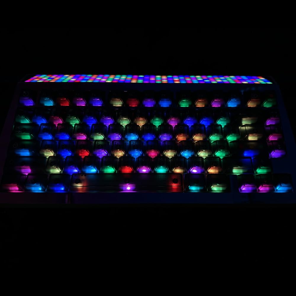 Nakładka klawiszy retro Dark Lights, Cherry Profile PBT do niestandardowej klawiatury mechanicznej (półprzezroczysta)