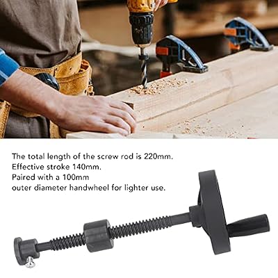 Vise Screw, Bench Screw with 100mm Handwheel, T16x220MM Workbench Fixture, 140mm Effective Stroke, Self-Locking