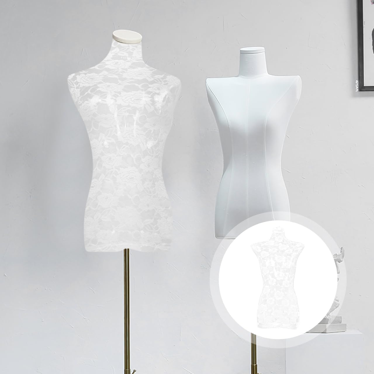 ULTECHNOVO Lace Mannequin Cover 29.5"×14.6" Stretch Fabric Dress Form Protector – Dustproof Retail Display Shield for Boutiques & Sewing Studios