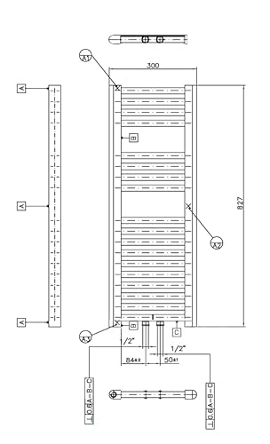 Heizkörper Kompakt Wohnmobil Heizung Badheizkörper Wohnwagen Alpha Mini 827x300 mm 200 Watt Weiß